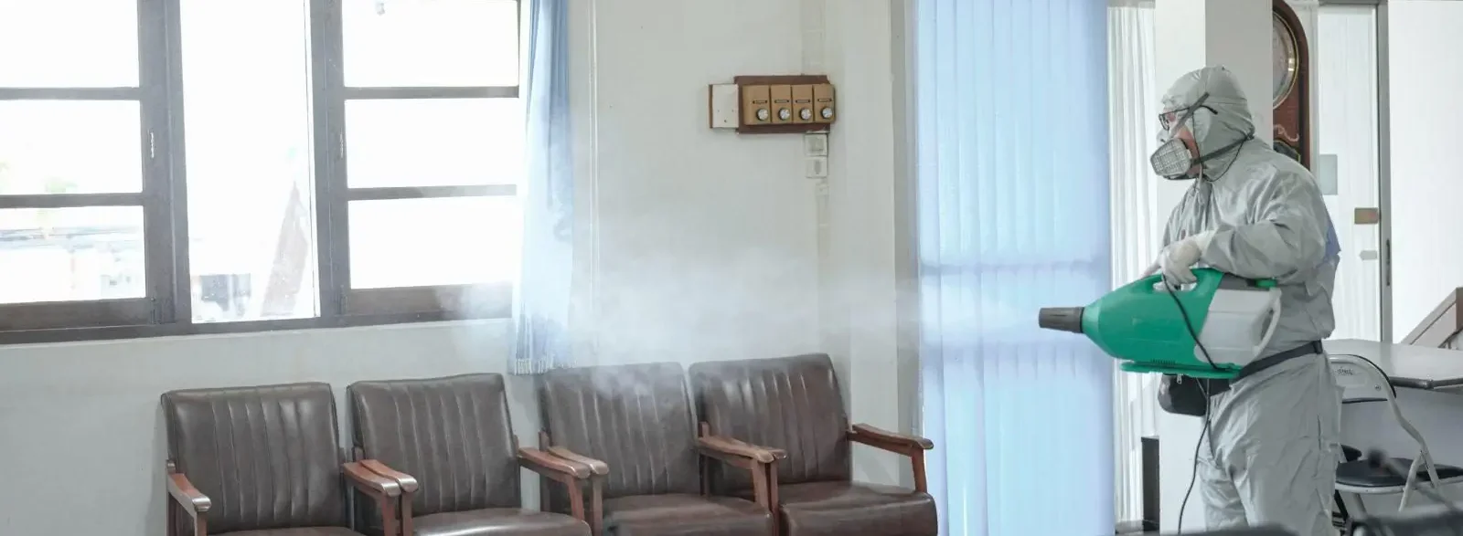 Pest Control Spraying in waiting room area
